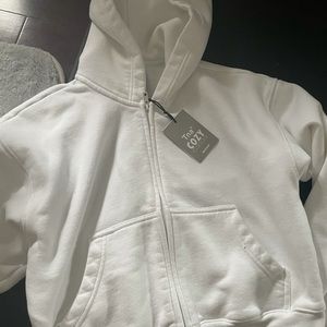 Cozy fleece boyfriend boxy zip up hoodie TNA